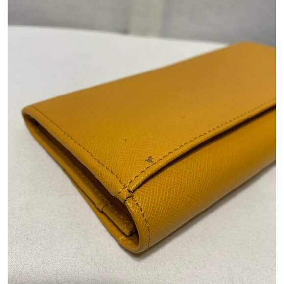 FINAL PRICE DROP Furla Leather Envelope Wallet Accordion Snap Mustard Yellow - Picture 12 of 13
